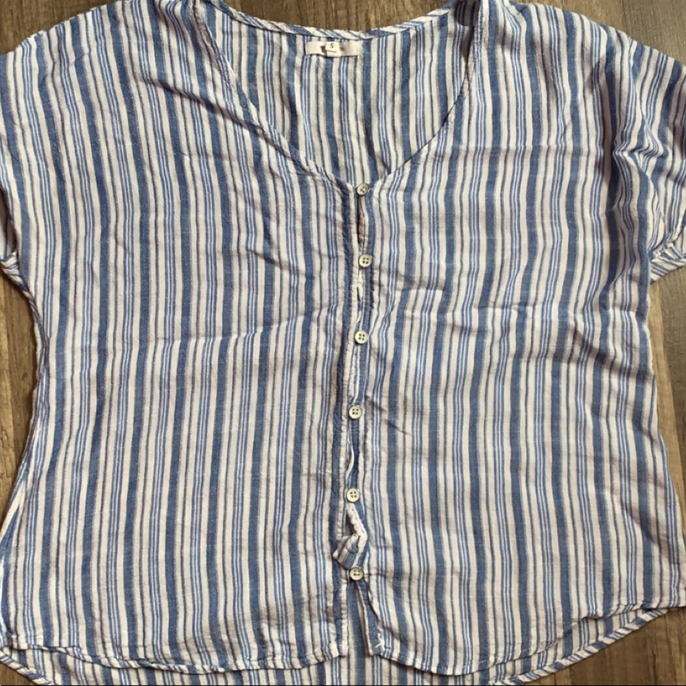 Blue and white striped